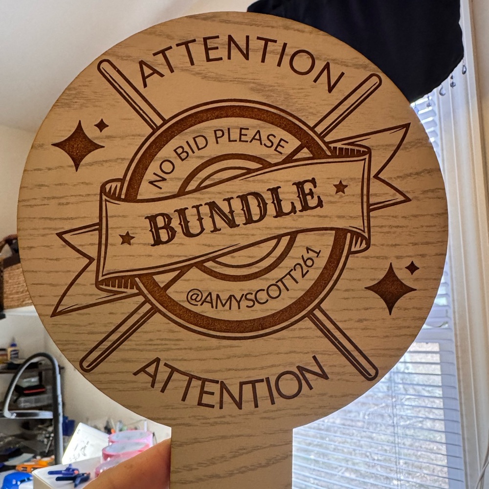 Customized Handmade Wood “Bundle No Bid” signs approx BOTH SIDES ENGRAVED - Picture 16 of 16